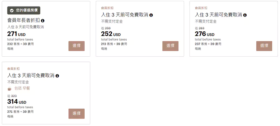 洛杉磯一家酒店的長者房價