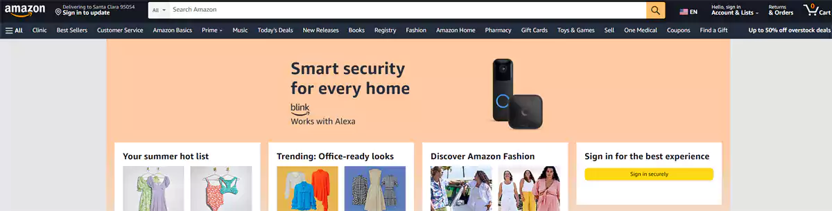 Amazon首页