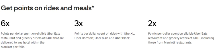 通過Uber賺取萬豪旅享家點數數量