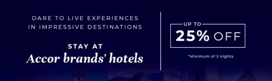 Accor - Up To 25% OFF 5+ Night Stays In South America Accor - Up To 25% Off 5+ Night Stays In South America