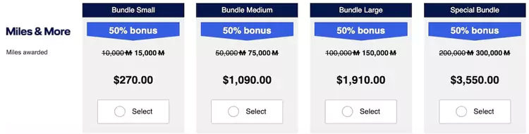 汉莎航空里程促销 Bundle &Amp; Go 哩程包