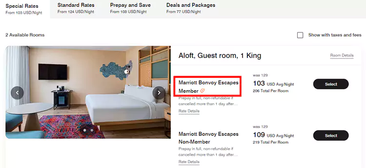 萬豪 Marriott Bonvoy Escapes member 房價 萬豪 Marriott Bonvoy Escapes Member 房價