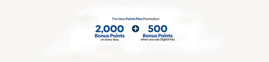希爾頓2024年Q1活動 Pointsplus，每次入住2000點+使用電子鑰匙500點