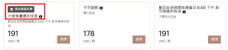 使用 Ihg Bogo 券後酒店房價