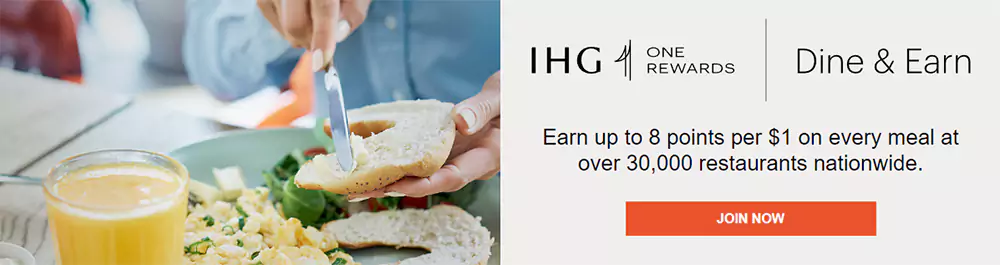 IHG攻略:通过IHG Dine & Earn在餐厅就餐获得额外积分 Ihg攻略:通过Ihg Dine &Amp; Earn在餐厅就餐获得额外积分