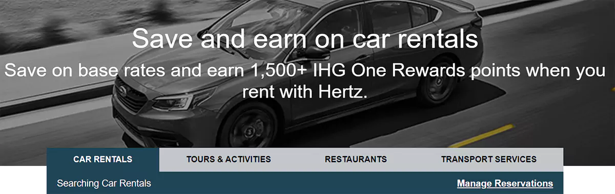 通過IHG Trip Extras 預訂各類產品可獲得定級積分 通過Ihg Trip Extras 預訂各類產品可獲得定級積分