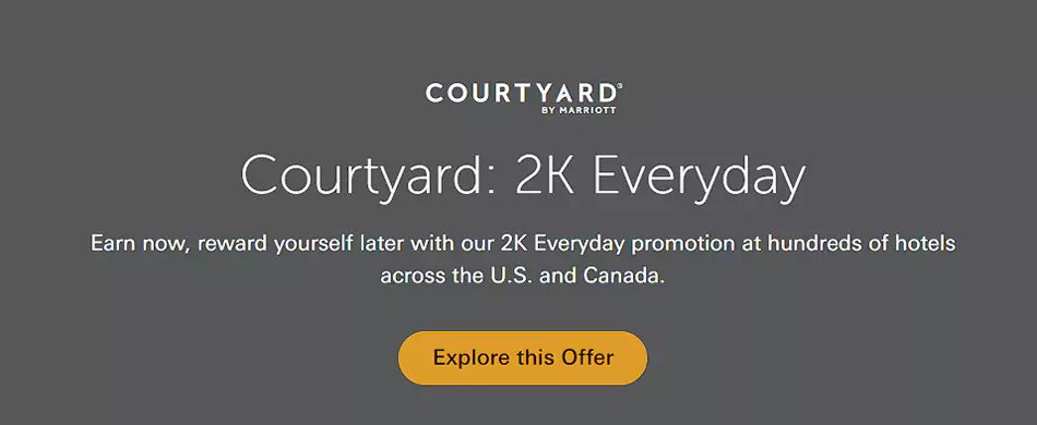 Marriott Courtyard 2K Everyday Promo In US & Canada Marriott Courtyard 2K Everyday Promo In Us &Amp; Canada
