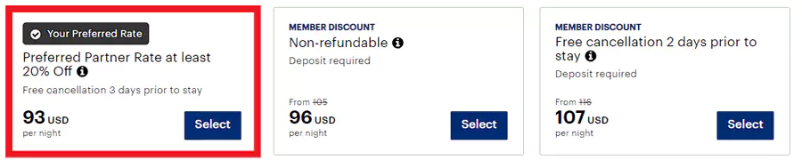 Ihg Railcard 8折協議價，價格示例