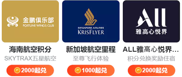 飛豬里程兌換各種航空里程或酒店積分