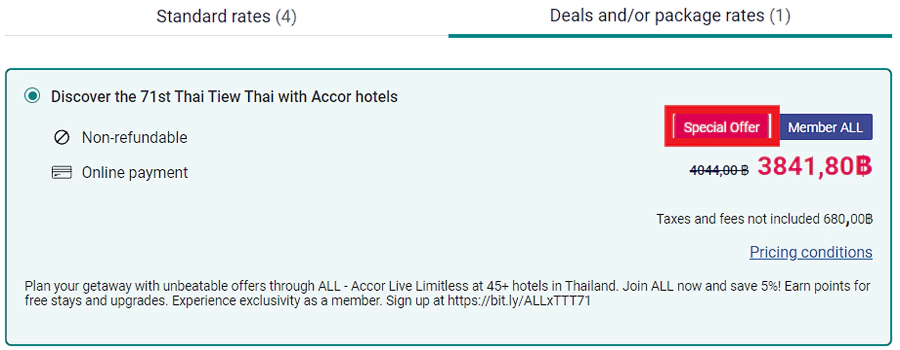 The Rate With This &Quot;Special Offer&Quot; Label Is Participating In The 20% Discount.