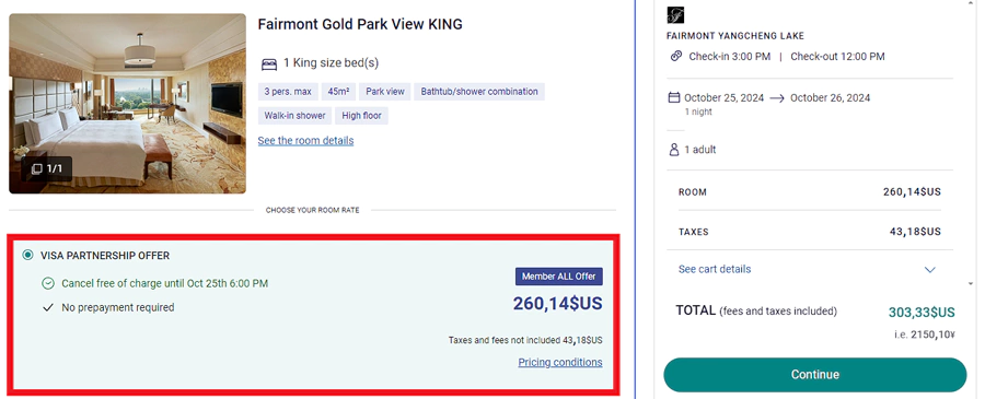 Accor Visa Highend Promo Rate