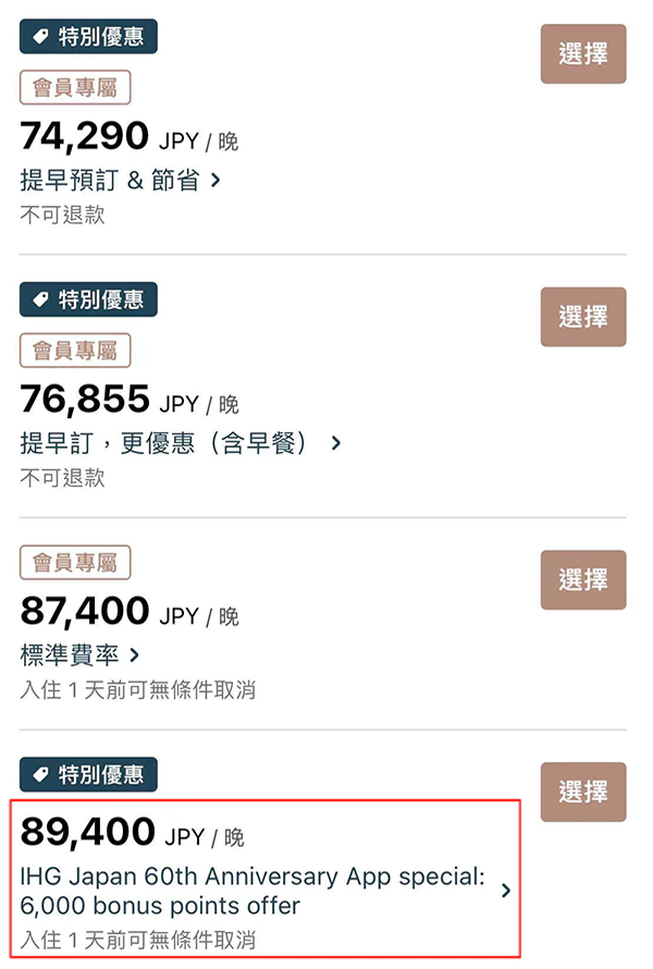 每晚6000点的 Ihg 积分套餐