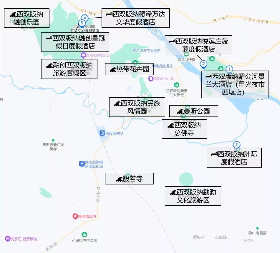 西雙版納景洪市地圖 西雙版納景洪市地圖