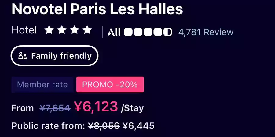 20% OFF Via APP Booking, rate sample 20% Off Via App Booking, Rate Sample