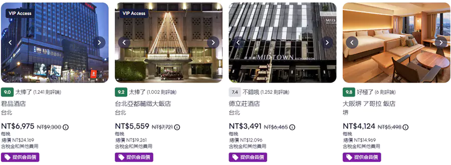 在活动页面就可以看到精选酒店会员价优惠，折扣力度都在25%以上，