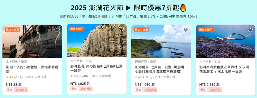 各类7折的优惠行程