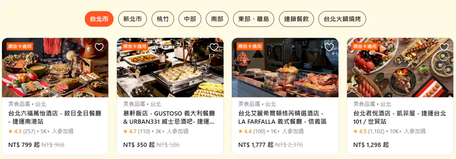 Klook 臺灣餐廳優惠匯總，熱門 Buffet 吃到飽