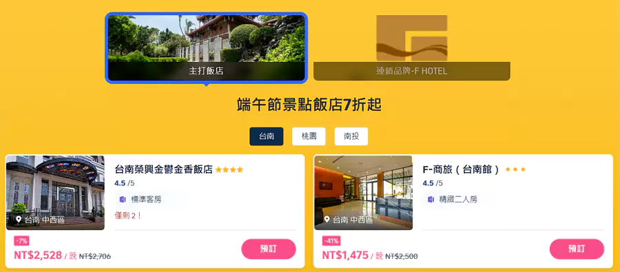 Trip.com 臺灣住宿優惠，近期主推的優惠飯店