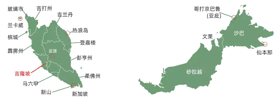 马来西亚旅游地图 马来西亚旅游地图