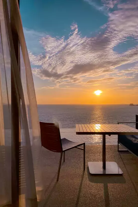 日落 C 位正对西方无遮挡