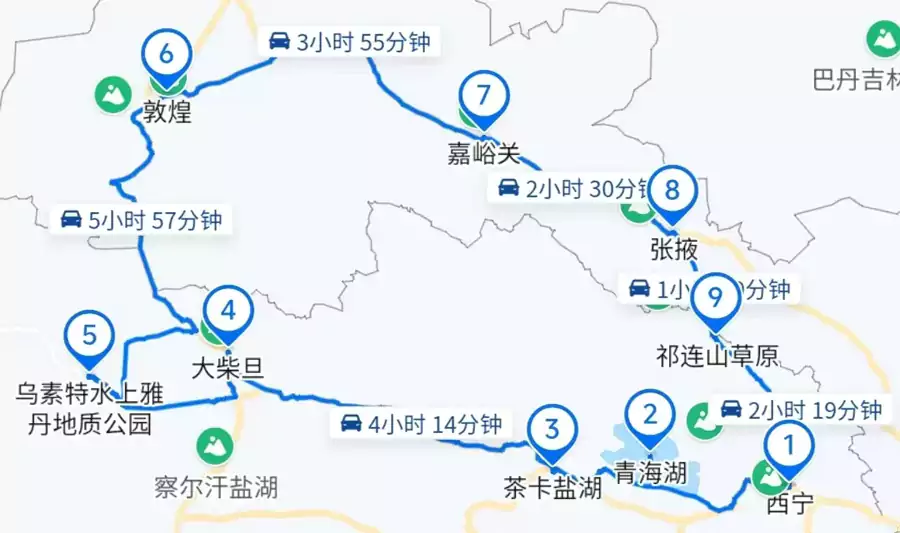 青甘環線路線 青甘環線路線