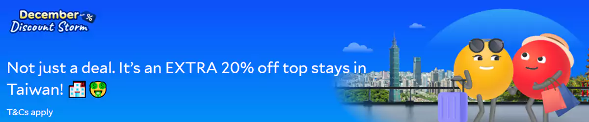 Agoda 台湾优惠:12月优惠狂潮,热门住宿享额外8折 Agoda 台湾优惠:12月优惠狂潮,热门住宿享额外8折