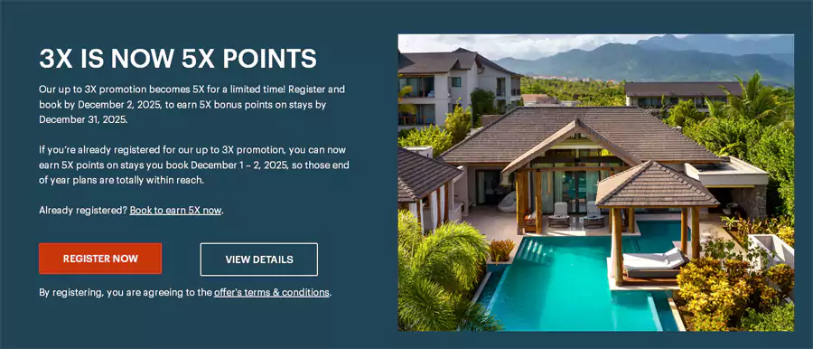 洲际Ihg活动：网络星期一预订酒店 5 倍积分（2025/12/2前预订）